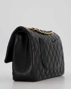 Chanel Black Medium Classic Double Flap Bag in Lambskin Leather with Gold Hardware