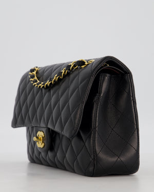Chanel Black Medium Classic Double Flap Bag in Lambskin Leather with Gold Hardware