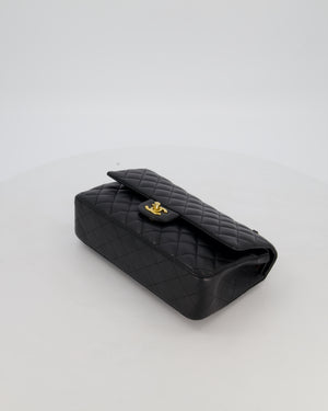 Chanel Black Medium Classic Double Flap Bag in Lambskin Leather with Gold Hardware