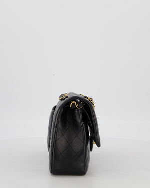 Chanel Black Medium Classic Double Flap Bag in Lambskin Leather with Gold Hardware