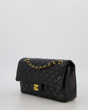Chanel Black Medium Classic Double Flap Bag in Lambskin Leather with Gold Hardware