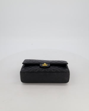 Chanel Black Medium Classic Double Flap Bag in Lambskin Leather with Gold Hardware