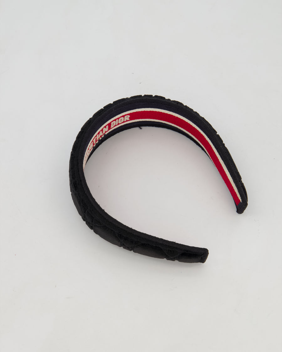 Christian Dior Black Velvet Cannage Headband Size O/S