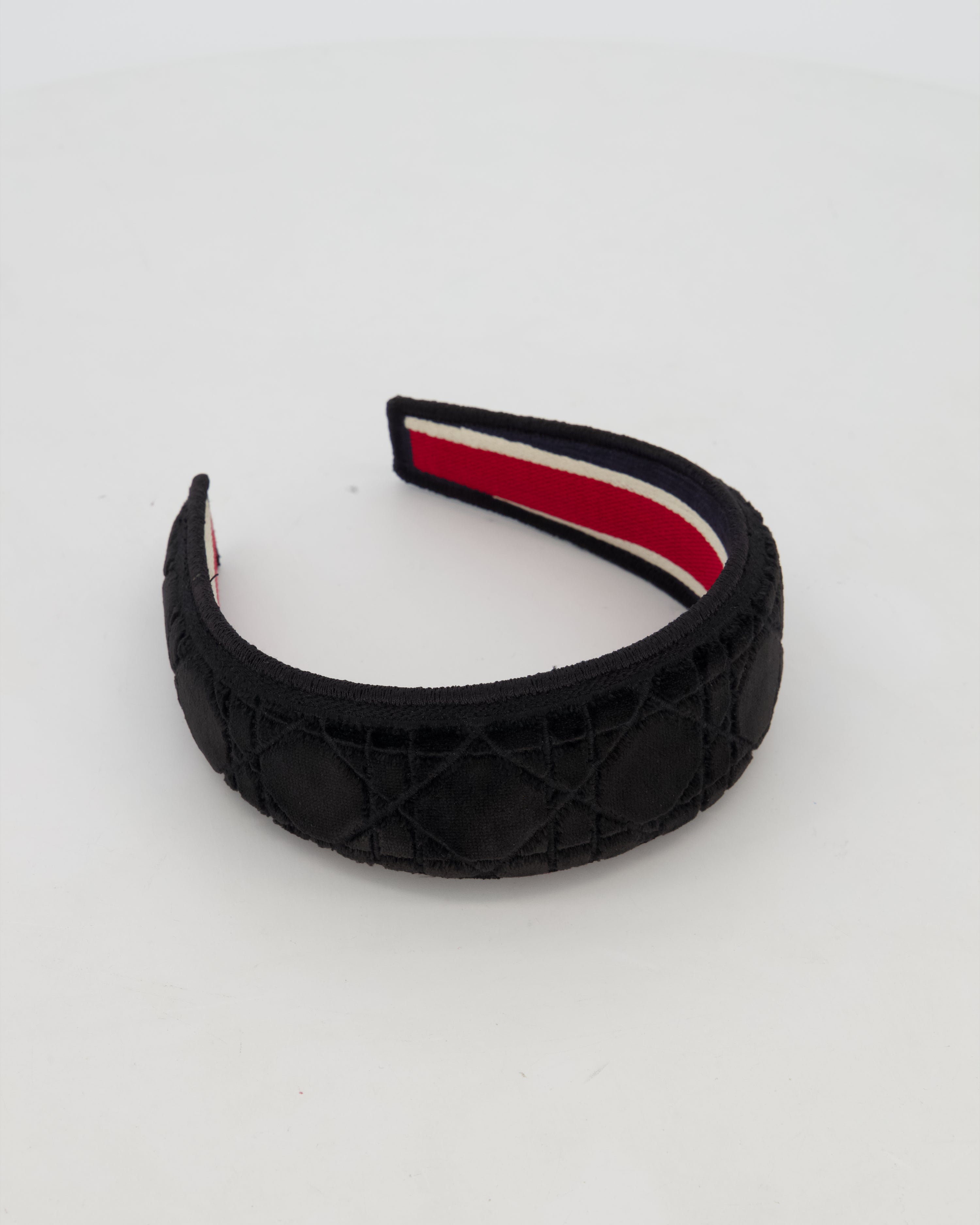 Christian Dior Black Velvet Cannage Headband Size O/S – Sellier
