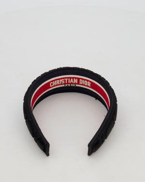 Christian Dior Black Velvet Cannage Headband Size O/S