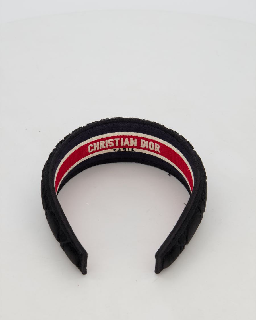 Christian Dior Black Velvet Cannage Headband Size O/S