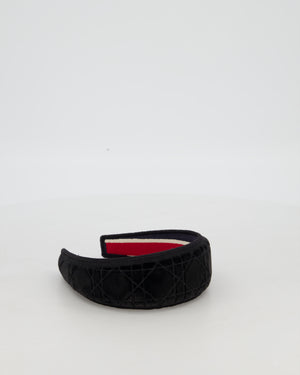 Christian Dior Black Velvet Cannage Headband Size O/S