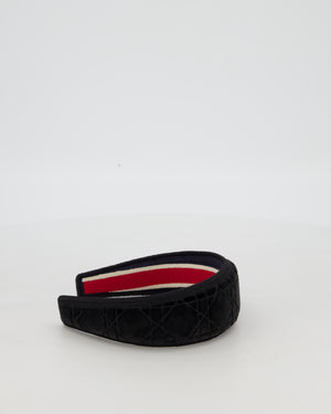 Christian Dior Black Velvet Cannage Headband Size O/S