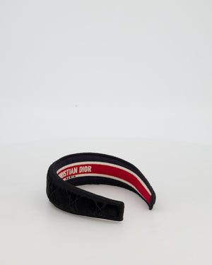 Christian Dior Black Velvet Cannage Headband Size O/S