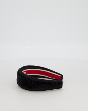 Christian Dior Black Velvet Cannage Headband Size O/S