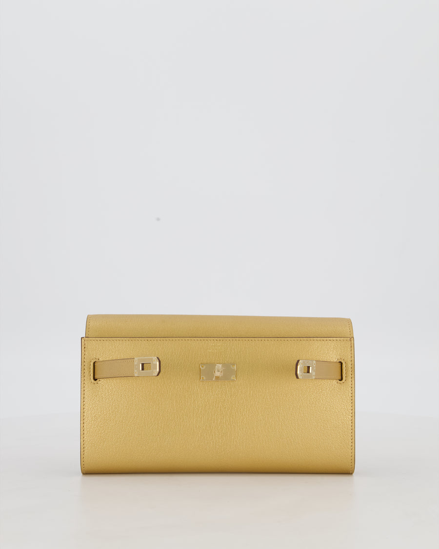 Hermès Kelly To Go Bag in Doré Chevre Chamkila Leather with Gold Hardware