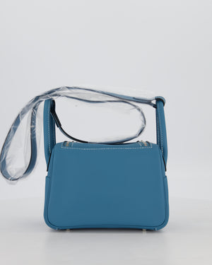 Hermès Mini Lindy Bag in Bleu Jean Swift Leather with Palladium Hardware