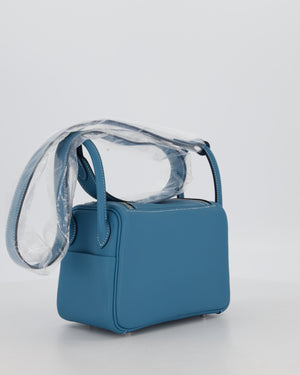 Hermès Mini Lindy Bag in Bleu Jean Swift Leather with Palladium Hardware