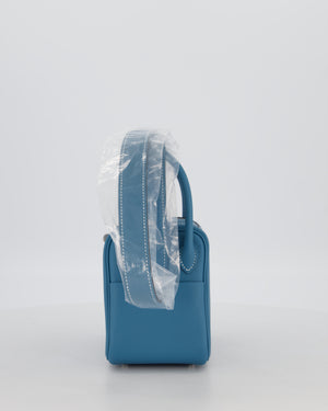 Hermès Mini Lindy Bag in Bleu Jean Swift Leather with Palladium Hardware