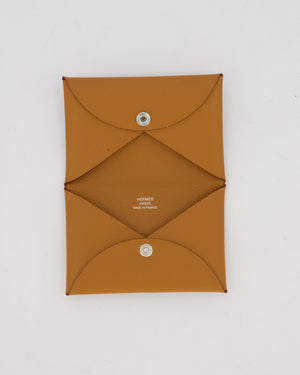 Hermès Calvi Verso Card Holder in Epsom Leather in Gold
