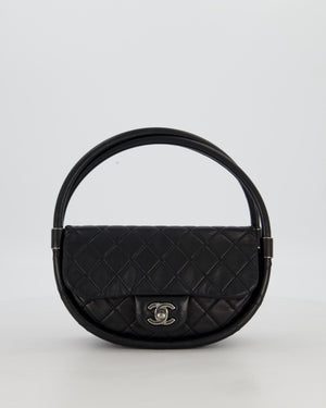 Chanel Black Hula Hoop Bag in Lambskin with Silver Hardware