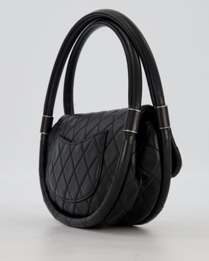 Chanel Black Hula Hoop Bag in Lambskin with Silver Hardware