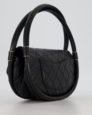 Chanel Black Hula Hoop Bag in Lambskin with Silver Hardware