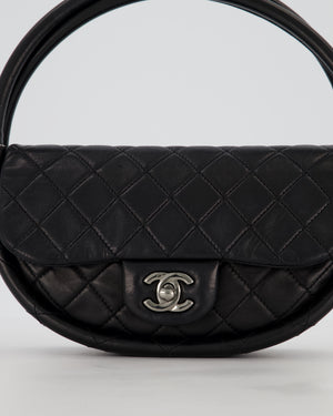 Chanel Black Hula Hoop Bag in Lambskin with Silver Hardware