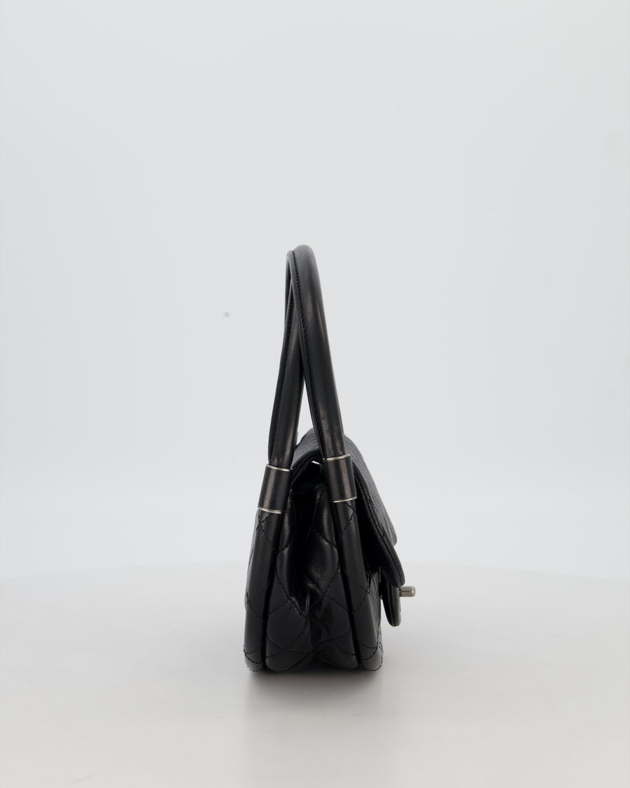 Chanel Black Hula Hoop Bag in Lambskin with Silver Hardware