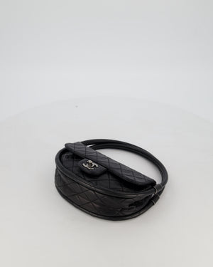 Chanel Black Hula Hoop Bag in Lambskin with Silver Hardware