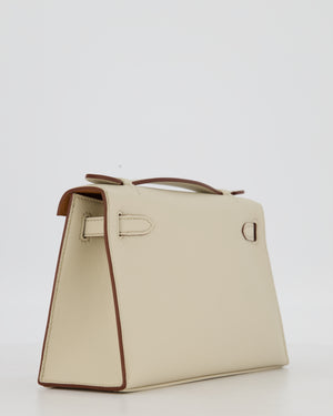 *SUPER RARE* HSS Hermès Kelly Pochette in Beton and Gold Interior Swift Leather with Gold Hardware