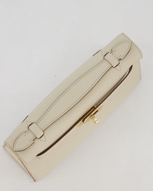 *SUPER RARE* HSS Hermès Kelly Pochette in Beton and Gold Interior Swift Leather with Gold Hardware