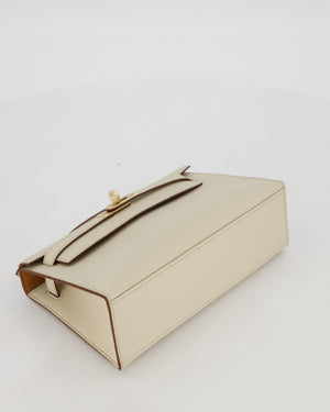 *SUPER RARE* HSS Hermès Kelly Pochette in Beton and Gold Interior Swift Leather with Gold Hardware