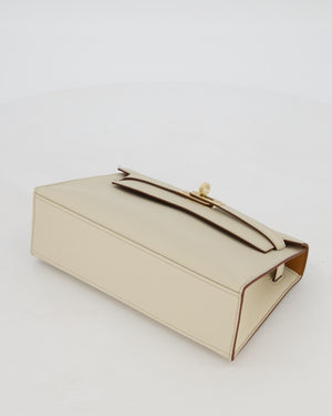 *SUPER RARE* HSS Hermès Kelly Pochette in Beton and Gold Interior Swift Leather with Gold Hardware