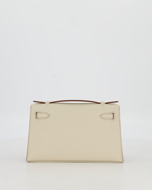 *SUPER RARE* HSS Hermès Kelly Pochette in Beton and Gold Interior Swift Leather with Gold Hardware