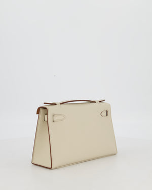 *SUPER RARE* HSS Hermès Kelly Pochette in Beton and Gold Interior Swift Leather with Gold Hardware