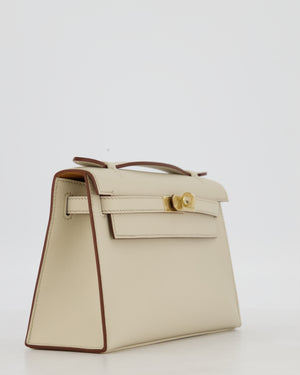 *SUPER RARE* HSS Hermès Kelly Pochette in Beton and Gold Interior Swift Leather with Gold Hardware