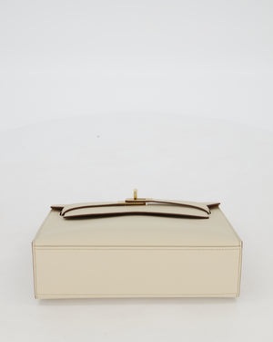 *SUPER RARE* HSS Hermès Kelly Pochette in Beton and Gold Interior Swift Leather with Gold Hardware