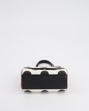 Dolce & Gabbana White, Black and Red Polkadot Mini Sicily Bag with Gold Hardware