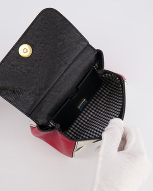 Dolce & Gabbana White, Black and Red Polkadot Mini Sicily Bag with Gold Hardware
