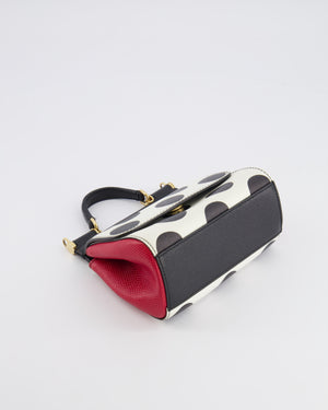 Dolce & Gabbana White, Black and Red Polkadot Mini Sicily Bag with Gold Hardware