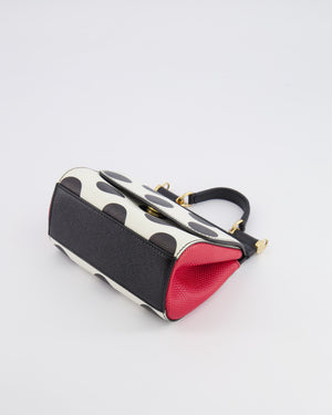 Dolce & Gabbana White, Black and Red Polkadot Mini Sicily Bag with Gold Hardware