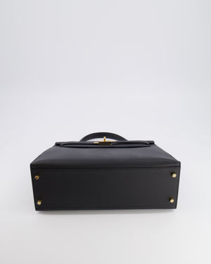 Hermès Kelly 32 Sellier Bag in Noir Epsom Leather with Gold Hardware