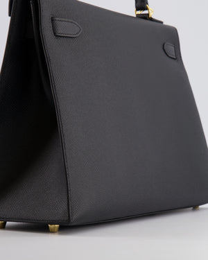Hermès Kelly 32 Sellier Bag in Noir Epsom Leather with Gold Hardware