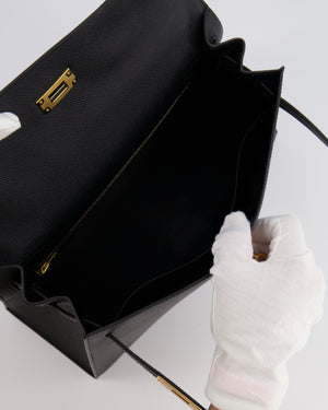 Hermès Kelly 32 Sellier Bag in Noir Epsom Leather with Gold Hardware