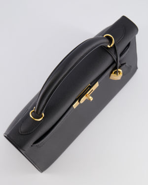Hermès Kelly 32 Sellier Bag in Noir Epsom Leather with Gold Hardware