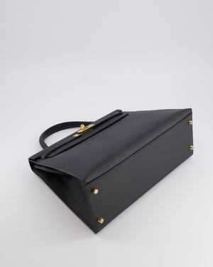 Hermès Kelly 32 Sellier Bag in Noir Epsom Leather with Gold Hardware