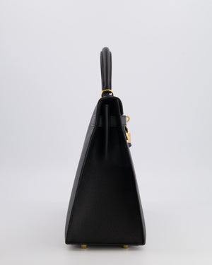 Hermès Kelly 32 Sellier Bag in Noir Epsom Leather with Gold Hardware