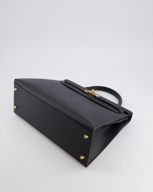 Hermès Kelly 32 Sellier Bag in Noir Epsom Leather with Gold Hardware