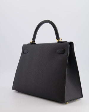 Hermès Kelly 32 Sellier Bag in Noir Epsom Leather with Gold Hardware