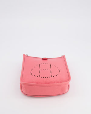 Hermès Mini Evelyne Bag in Rose Mexico Clemence Leather with Palladium Hardware