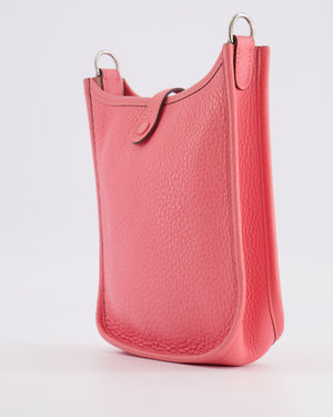 Hermès Mini Evelyne Bag in Rose Mexico Clemence Leather with Palladium Hardware