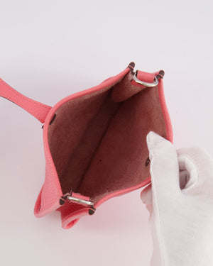 Hermès Mini Evelyne Bag in Rose Mexico Clemence Leather with Palladium Hardware