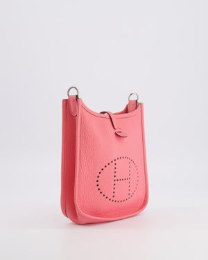 Hermès Mini Evelyne Bag in Rose Mexico Clemence Leather with Palladium Hardware