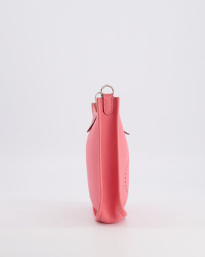Hermès Mini Evelyne Bag in Rose Mexico Clemence Leather with Palladium Hardware